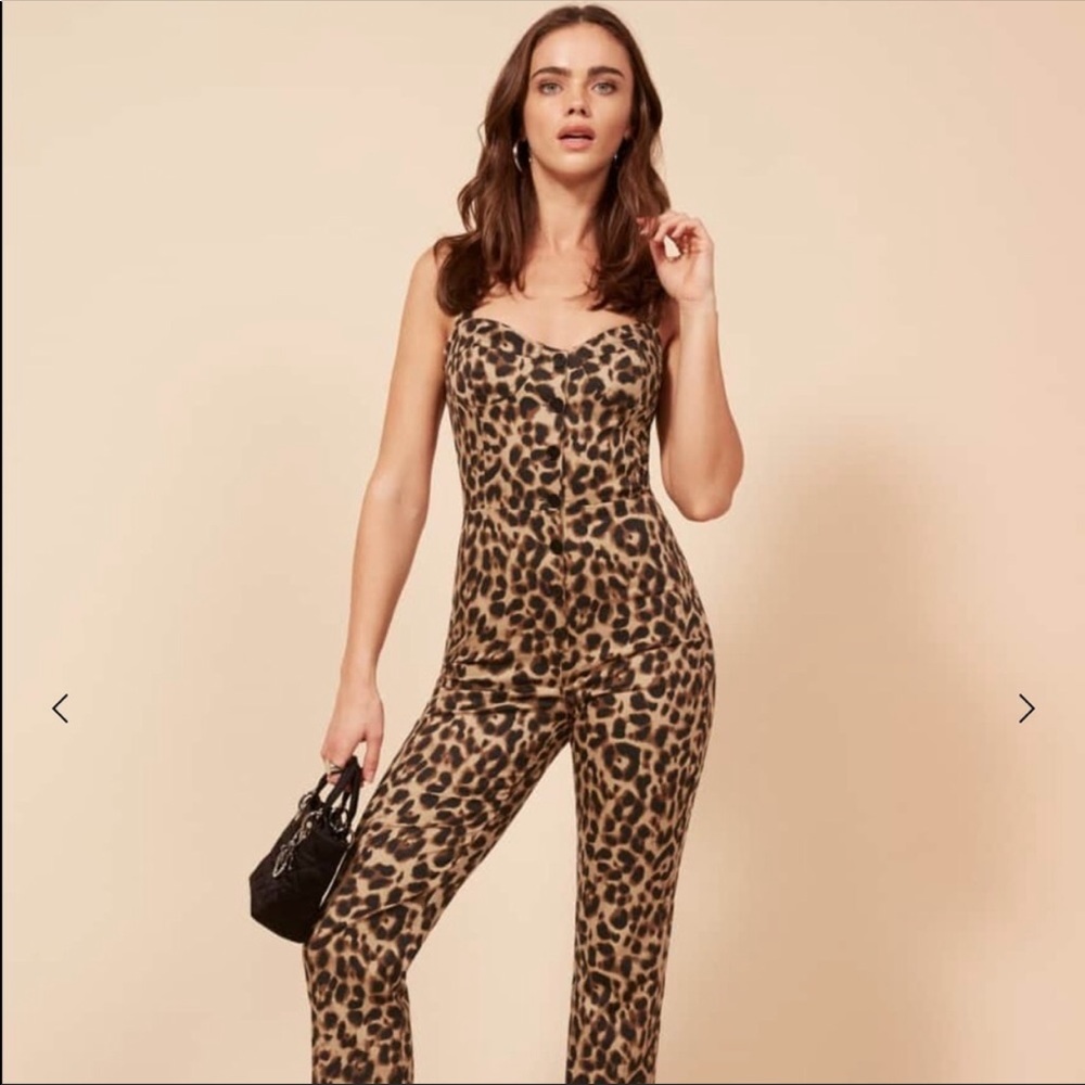 Reformation leopard jumpsuit